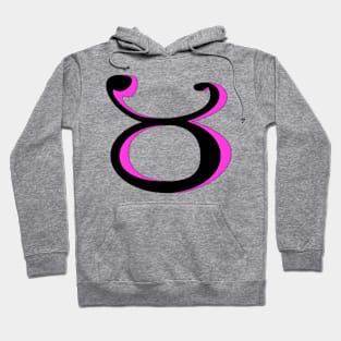 Taurus Zodiac Astrology Sign Pink and Black Symbol Hoodie